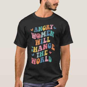 Wütende Frauen werden den trendigen Frauenrig der T-Shirt