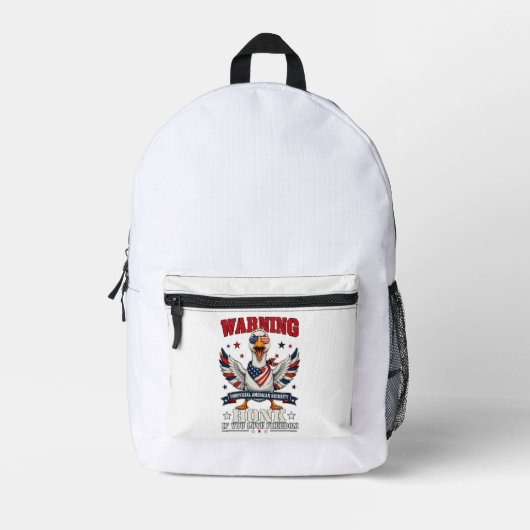 Wütende Gans 4. Juli-Rucksack Bedruckter Rucksack (Vorderseite)