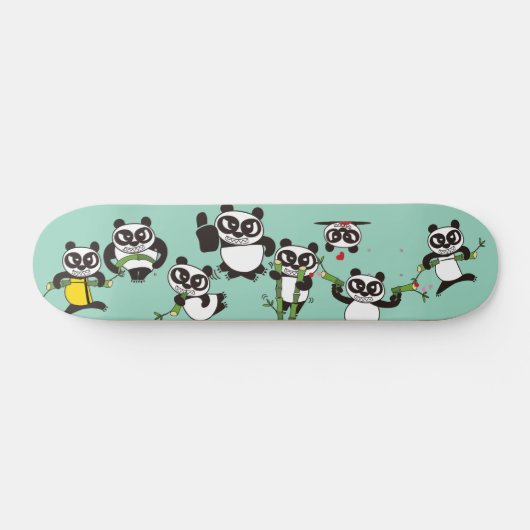 wütende Gesicht Pandas Skateboard (Horizontal)