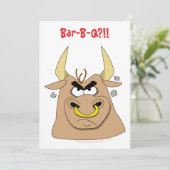 Wütende Grill-Party Einladungs-Schablone Stiers Einladung (Stehend Vorderseite)