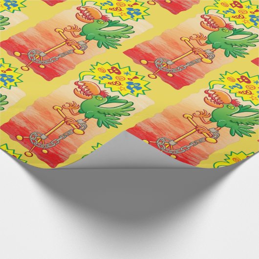 Wütende grüne Papageien-Sprichwortschlechtwörter Geschenkpapier (Ecke)