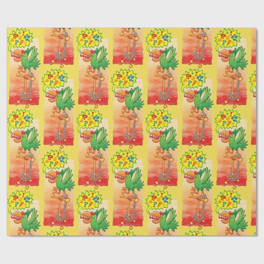 Wütende grüne Papageien-Sprichwortschlechtwörter Geschenkpapier (Flach)