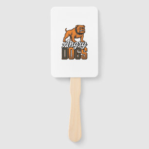 Wütende Hunde Vintage Bulldogge Typografie Design_ Fächer