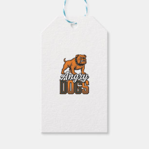 Wütende Hunde Vintage Bulldogge Typografie Design_ Geschenkanhänger