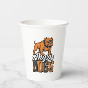 Wütende Hunde Vintage Bulldogge Typografie Design_ Pappbecher