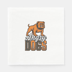 Wütende Hunde Vintage Bulldogge Typografie Design_ Serviette