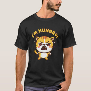 Wütende hungrige Katze hungrige Person Katze Ess T-Shirt