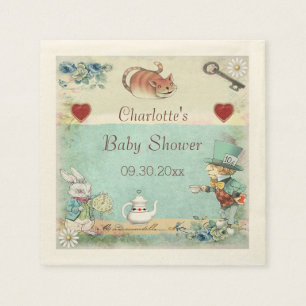 Wütende Hutmacher-Tee-Party-Baby-Dusche Serviette