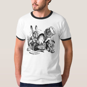 Wütende Hutmacher-und März-Hasen, die den Dormou T-Shirt