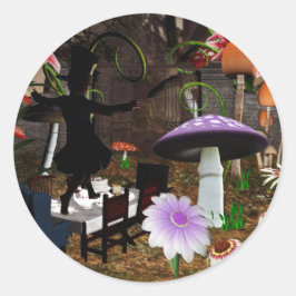 Wütende Hutmachertee-Partyaufkleber Runder Aufkleber