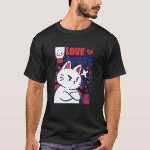 Wütende Katze Lustig Anti Valentinstag T-Shirt