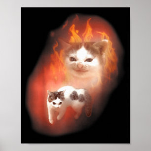 Wütende Katzen-Meme Lustige Alberne Katze Katzenli Poster