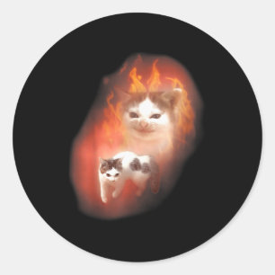 Wütende Katzen-Meme Lustige alberne Katze Katzenli Runder Aufkleber