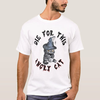 Wütende Katzenhexe Halloween Gothic T-Shirt