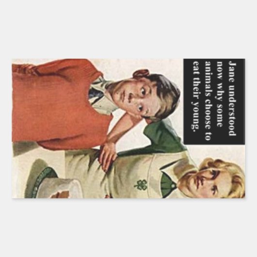 Wütende Mama und Ruinenkuchen - Vintag Funny Rechteckiger Aufkleber (Vorderseite)