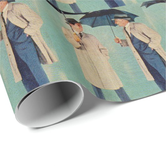 Wütende Mannära-Regenschirmmänner Geschenkpapier (Rolleneckpunkt)