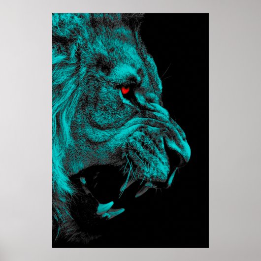 Wütende männliche Raubtierfresser Poster (Vorne)
