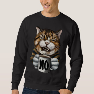 Wütende niedliche Katze Mit schlechter Laune sagt Sweatshirt