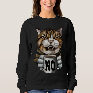Wütende niedliche Katze Mit schlechter Laune sagt Sweatshirt
