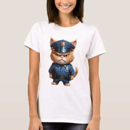 Wütende Polizeikatze niedliche lustig wütende Katz T-Shirt