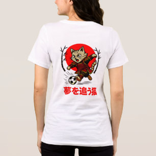 Wütende Samurai-Katze Fußball für Anime- und Sport Tri-Blend Shirt