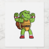 Wütende Schildkröte mit guter Pose Weinetikett (Einzelnes Label)