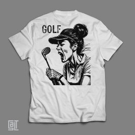 Wütende schreiende Golferin - Lustige intensive Fr Tri-Blend Shirt