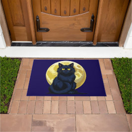 Wütende schwarze Katze Fußmatte