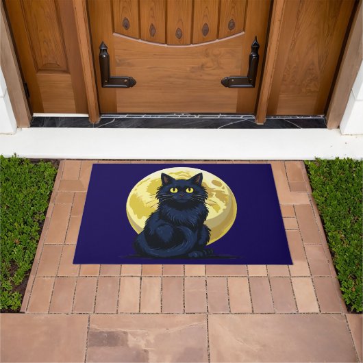 Wütende schwarze Katze Fußmatte (Außenbereich)