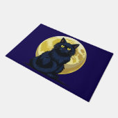 Wütende schwarze Katze Fußmatte (Schrägansicht)