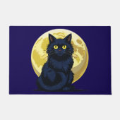 Wütende schwarze Katze Fußmatte (Vorderseite)
