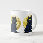 Wütende schwarze Katze Jumbo-Tasse (Vorderseite Rechts)