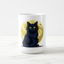 Wütende schwarze Katze
