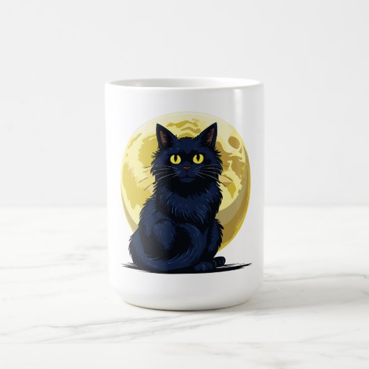 Wütende schwarze Katze Kaffeetasse (Mittel)