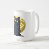 Wütende schwarze Katze Kaffeetasse (VorderseiteRechts)