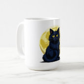 Wütende schwarze Katze Kaffeetasse (Vorderseite Links)