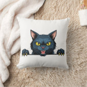 Wütende schwarze Katze Kissen (Decke)