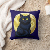Wütende schwarze Katze Kissen (Decke)