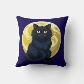 Wütende schwarze Katze Kissen (Rückseite)