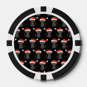 Wütende schwarze Katze Lustige Weihnachtsgeschenke Pokerchips