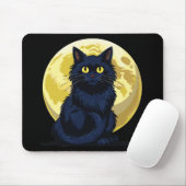 Wütende schwarze Katze Mousepad (Mit Mouse)