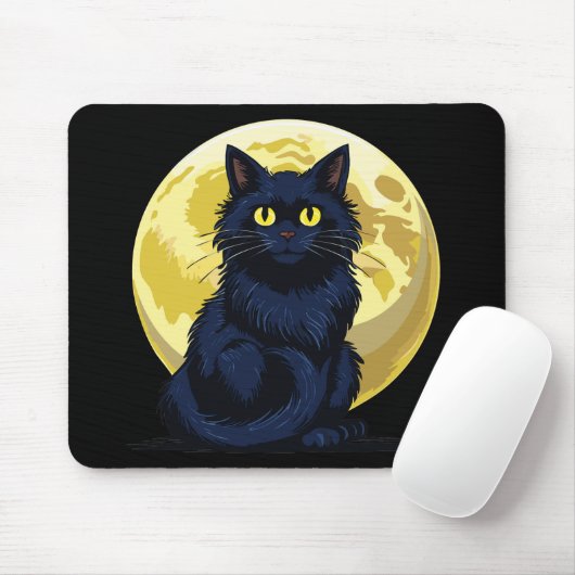Wütende schwarze Katze Mousepad (Mit Mouse)