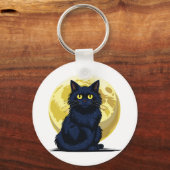 Wütende schwarze Katze Schlüsselanhänger (Rückseite)