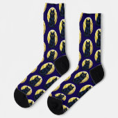 Wütende schwarze Katze Socken (Linkes Detail)