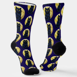 Wütende schwarze Katze Socken