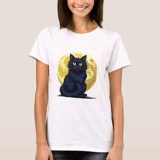 Wütende schwarze Katze T-Shirt (Vorderseite)