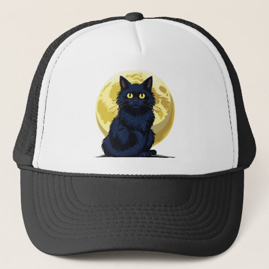 Wütende schwarze Katze Truckerkappe (Vorderseite)