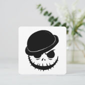 Wütende Skelett-Knochenparty Halloween-Einladung Feiertagskarte (Stehend Vorderseite)