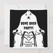 Wütende Skelett-Knochenparty Halloween-Einladung Feiertagskarte (Rückseite)