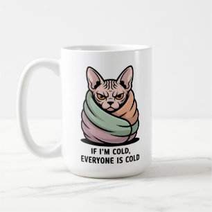 Wütende Sphynx-Katze Kalter Humor Cartoon-Kunst Kaffeetasse